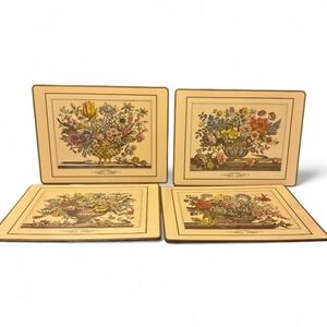 Vtg PIMPERNEL PLACEMATS SIGNATURE COLLECTION SET OF‎ 4-ENGLAND w/ Hanging Hooks